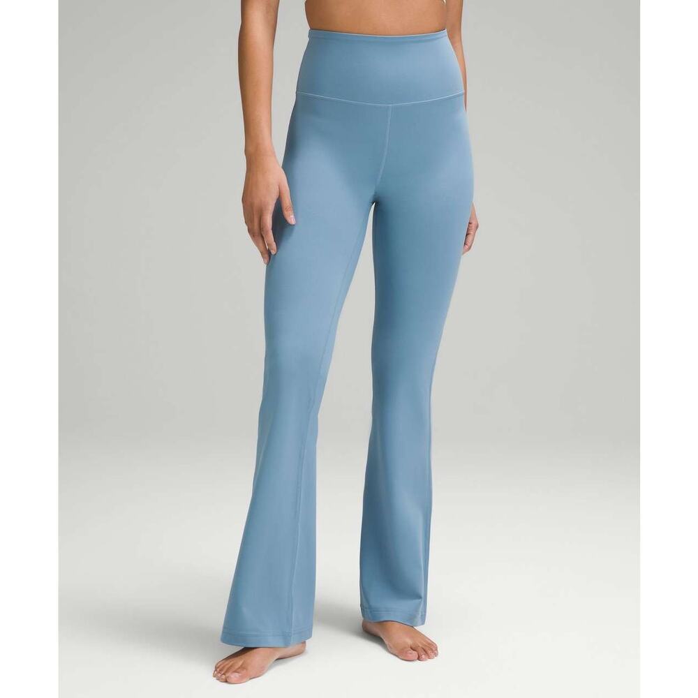 Lululemon | Utility Blue Groove Super High Rise Flared Pants Nulu Activewear- 8 - Picture 2 of 11